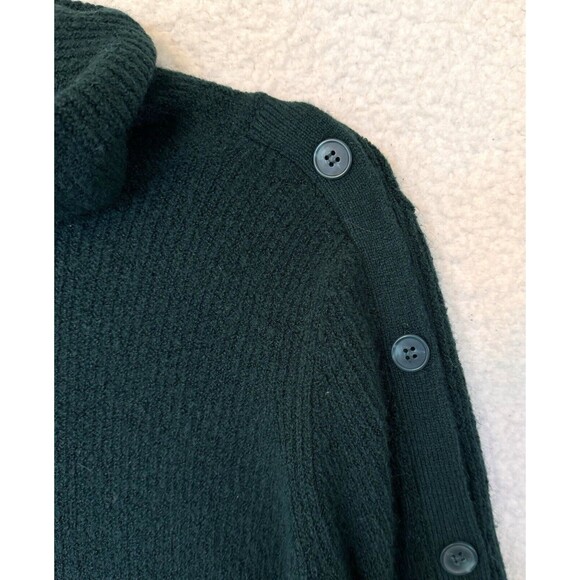 Halogen Women's XS Mock‎ Neck Sweater Green Button Sleeves Oversized - Picture 7 of 16